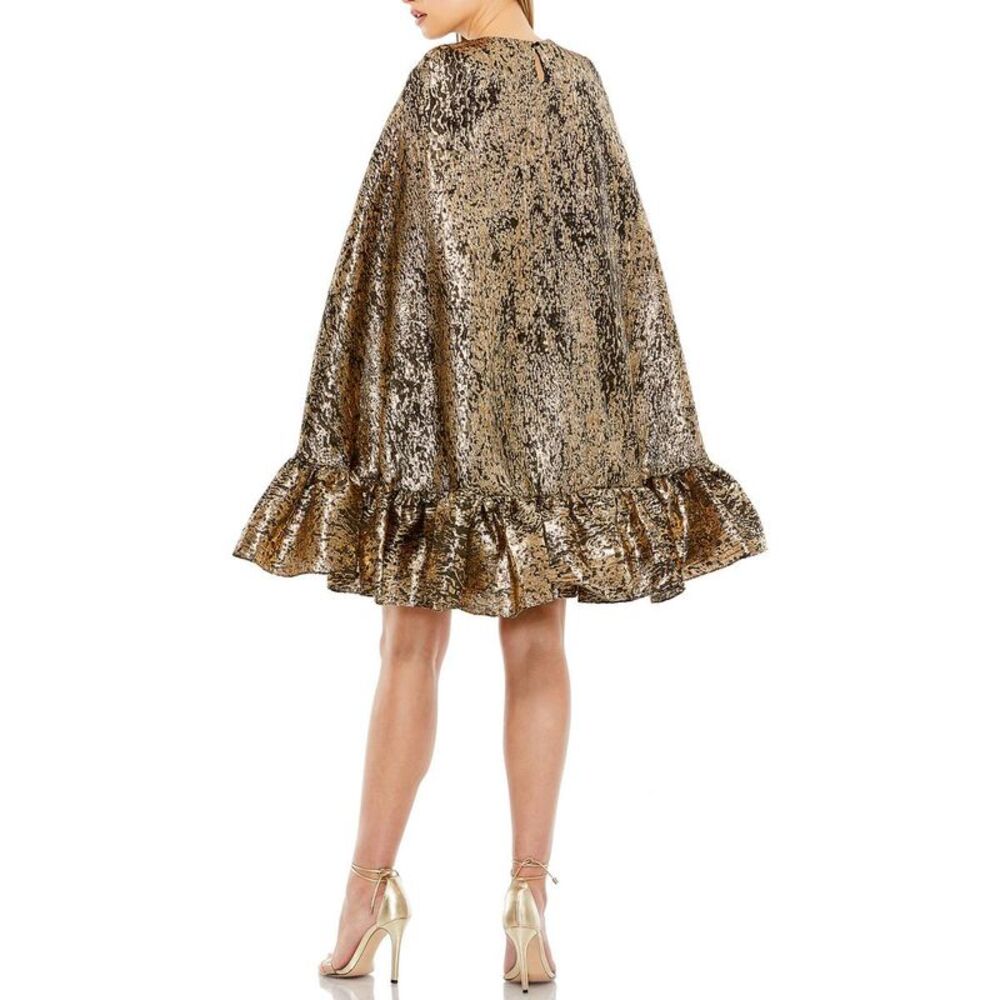 Mac Duggal Womens Bronze Metallic Cocktail And Party Dress NWT - Picture 2 of 2